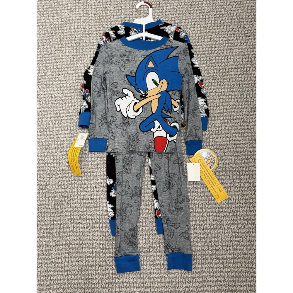 Sonic The Hedgehog Little Boy's 4-Piece Pajama Set.‎ Size 4 New